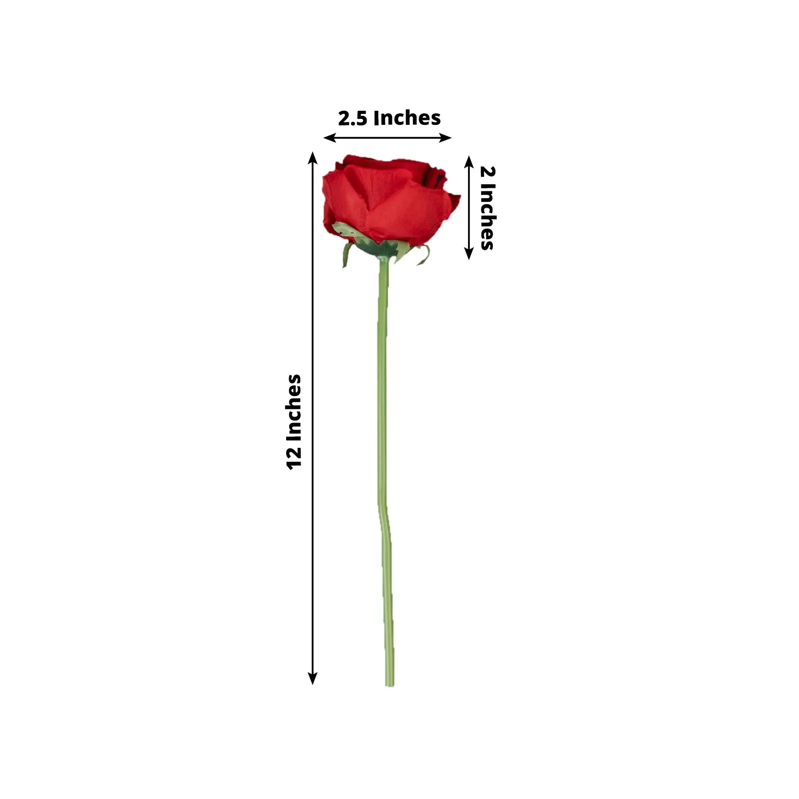 10 Pcs 12" Artificial Silk Roses - Red, Single Stem Rose for Flower Bouquet Arrangements