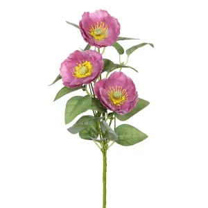 12" Silk Poppy Flower Stem -Orchid (pack of 12)