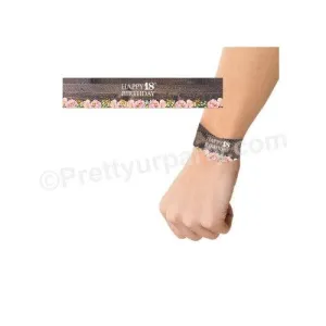 18th Birthday Theme Wrist Bands - Pack of 10