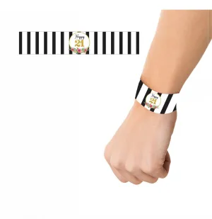 21st Birthday Theme Wrist Bands - Pack of 10