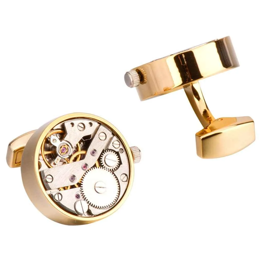 22mm Punk-Style Mechanical Watch Movement Cufflinks