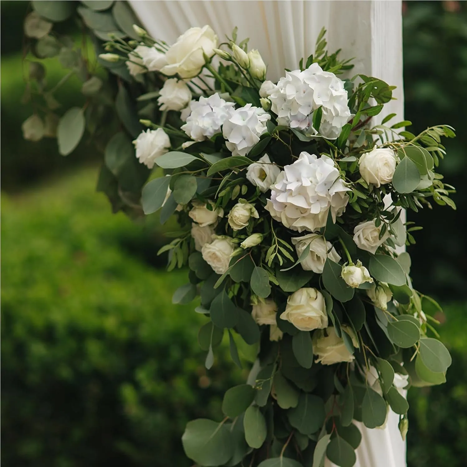 26 Pieces Hydrangea Artificial Flowers Silk Hydrangea Flowers Artificial Flowers Heads with Stems for Home Wedding Party Decorations (Ivory)