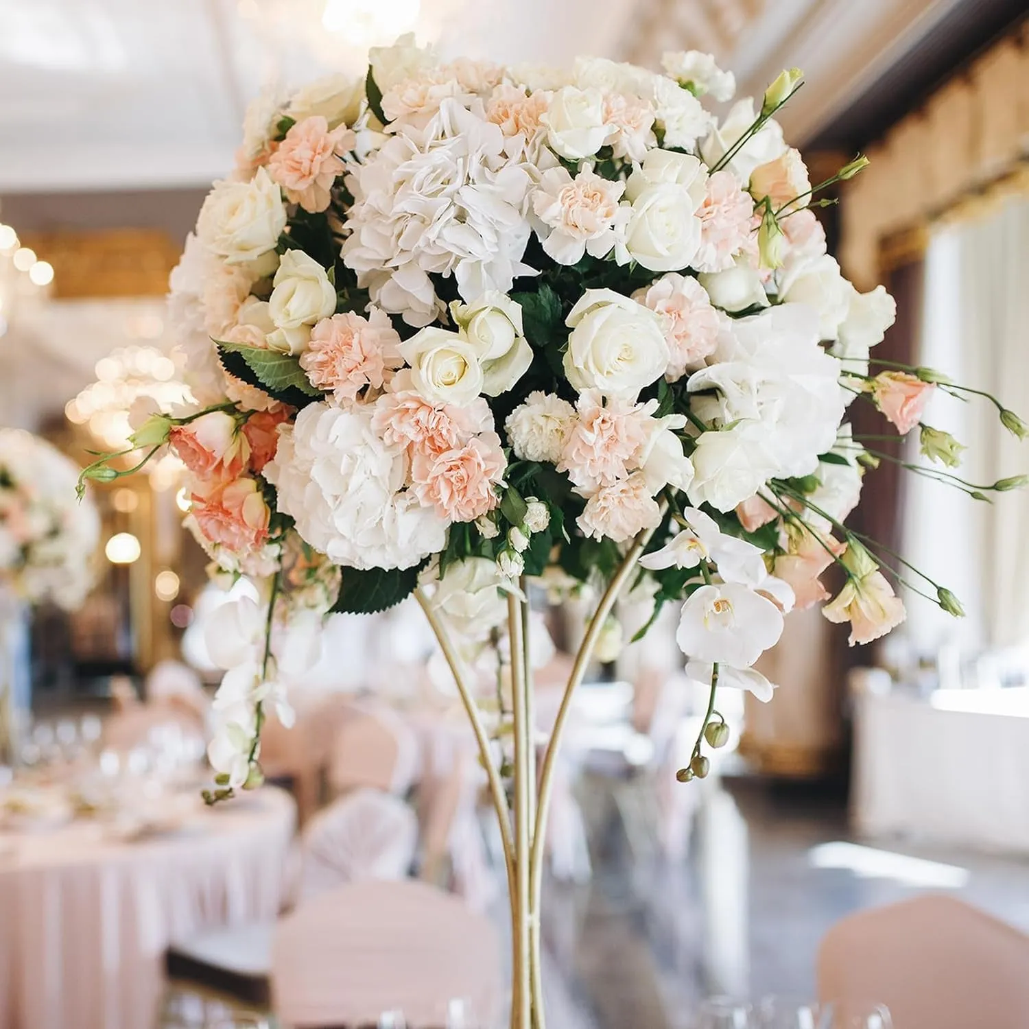 26 Pieces Hydrangea Artificial Flowers Silk Hydrangea Flowers Artificial Flowers Heads with Stems for Home Wedding Party Decorations (Ivory)