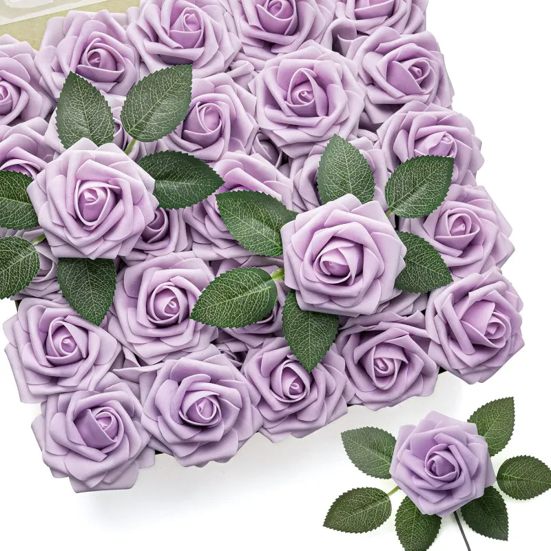 50 Artificial Foam Roses Stems For Wedding And Home Décor Flowers