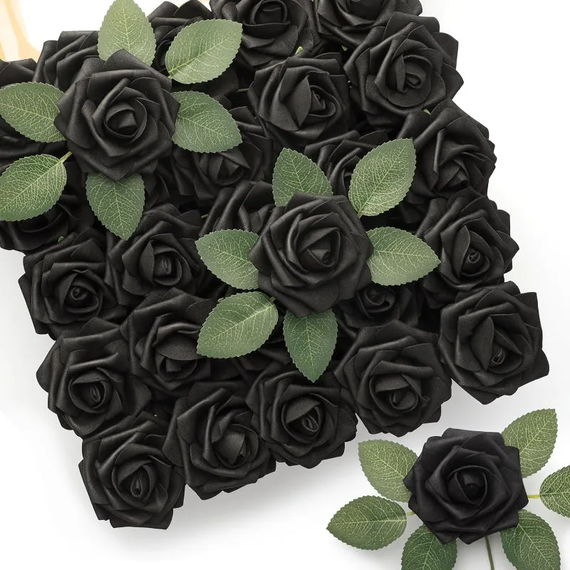 50 Artificial Foam Roses Stems For Wedding And Home Décor Flowers
