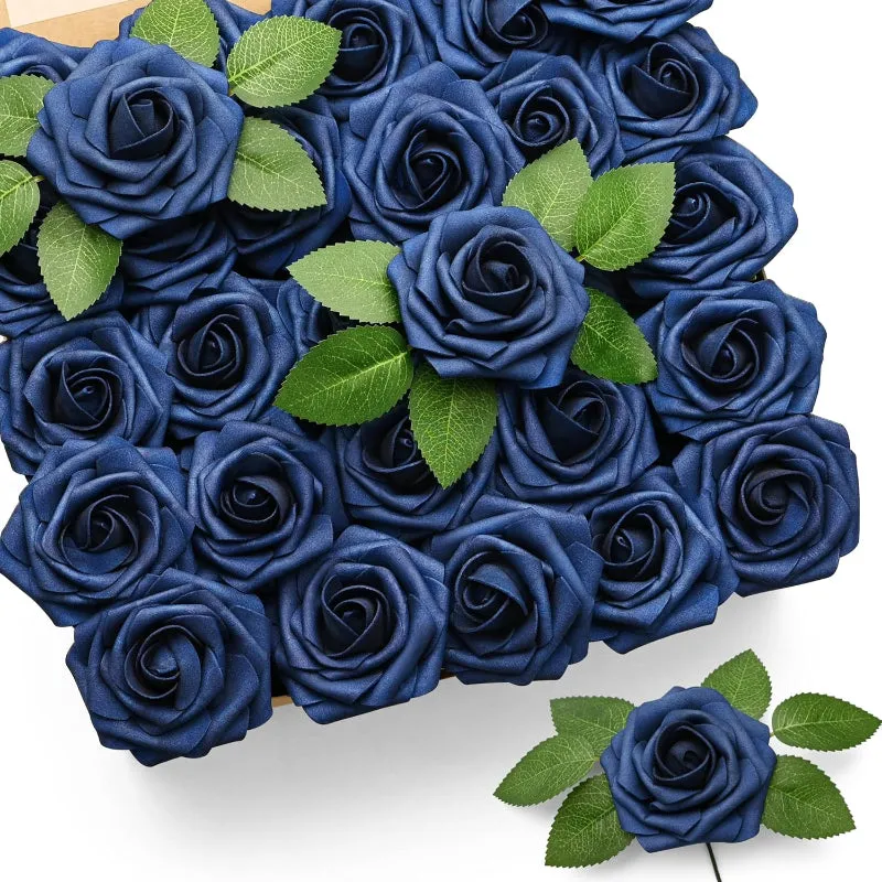 50 Artificial Foam Roses Stems For Wedding And Home Décor Flowers