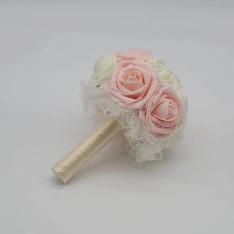 6-Inch Blush and Ivory Wedding Bouquet