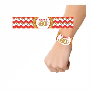 60th Birthday Theme Wrist bands - Pack of 10