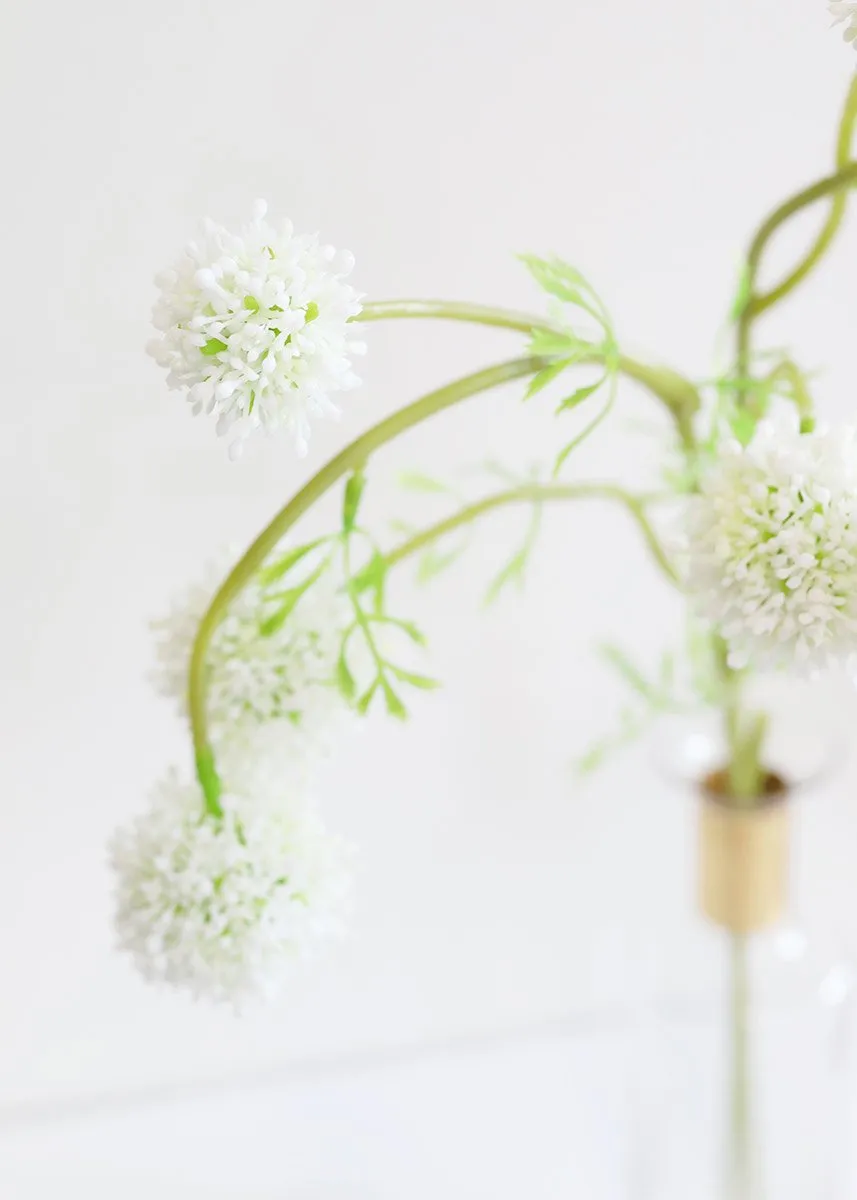 Artificial Fall Flowers Allium in Cream White