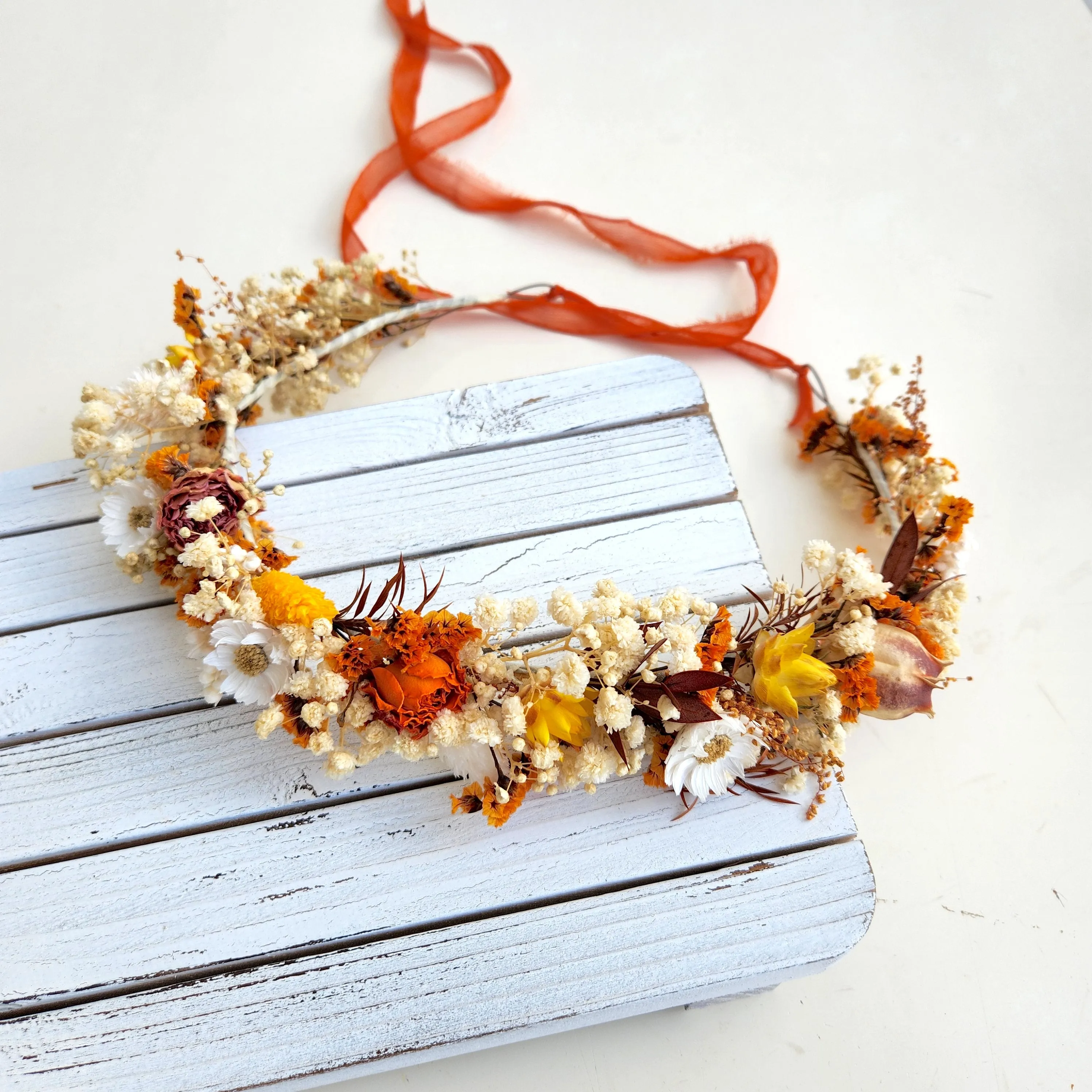 Autumn Wildflower Bouquet, Burnt Orange Dried Flower Bouquet, Wedding Flower Bouquet