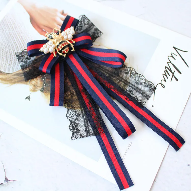 Bee Bow Lace Brooches PA3319