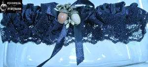 BLACK ALMONDS 2 BROWN TAN GOLD BRASS SETTING GARTER STARR WILDE STEAMPUNK FORTRESS