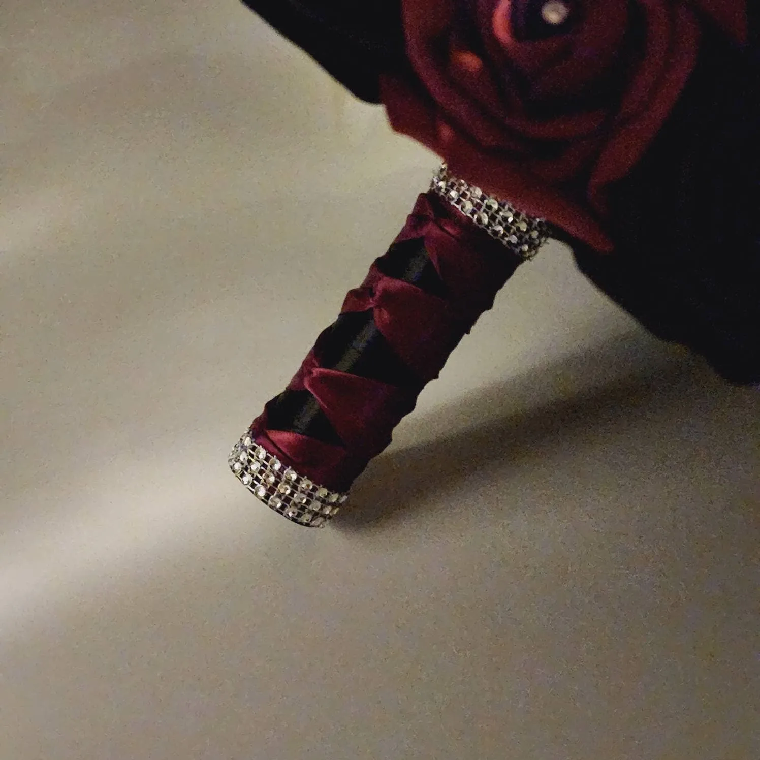 Black and Red Gothic Wedding Bouquet with LED Lights – Alternative Bridal Bouquet
