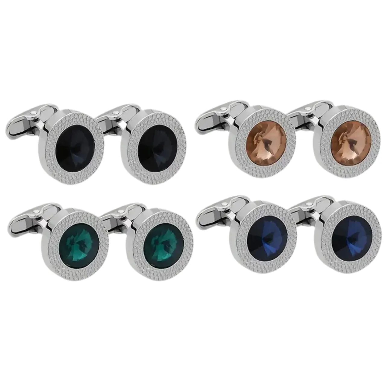 Black Rhinestone Cufflinks