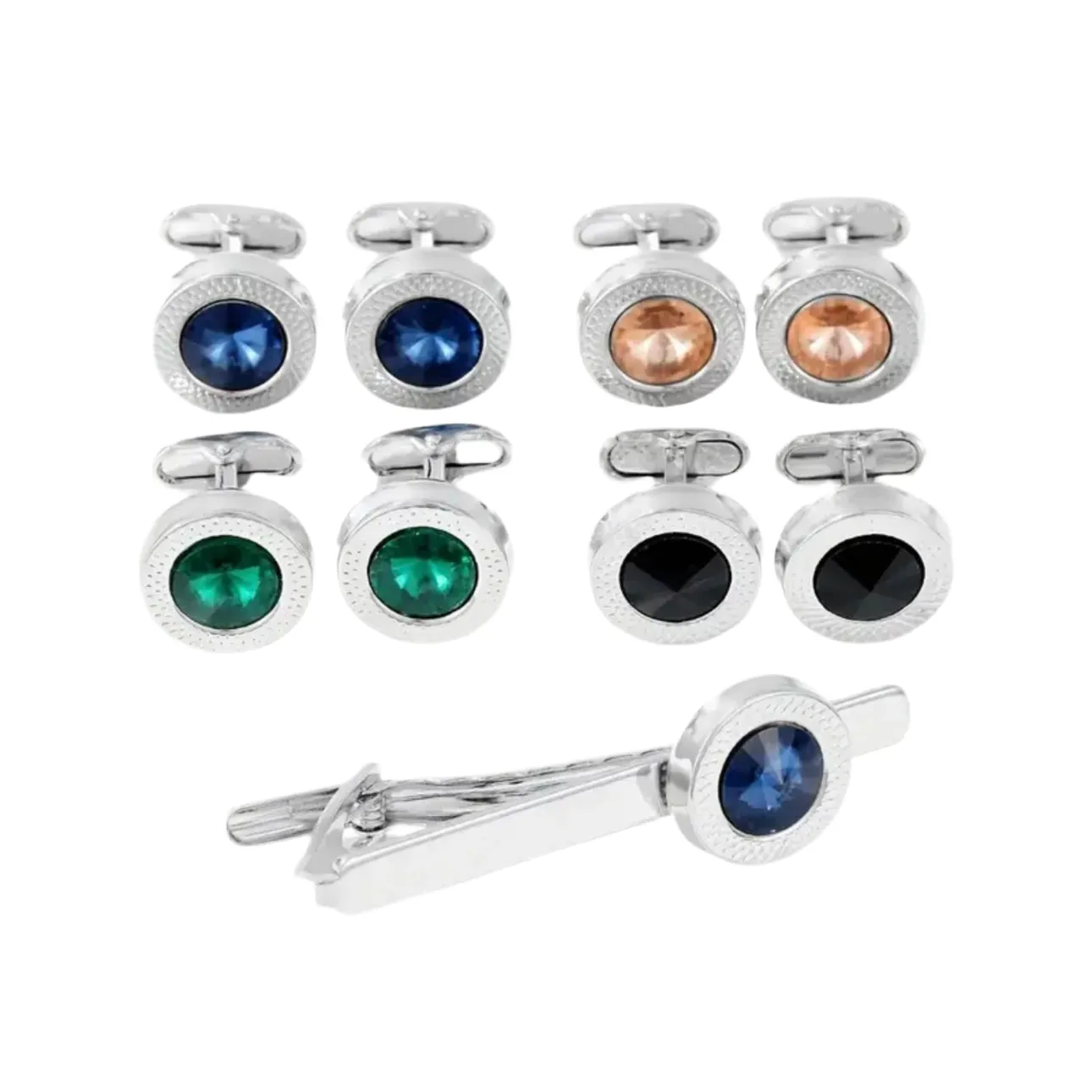 Black Rhinestone Cufflinks