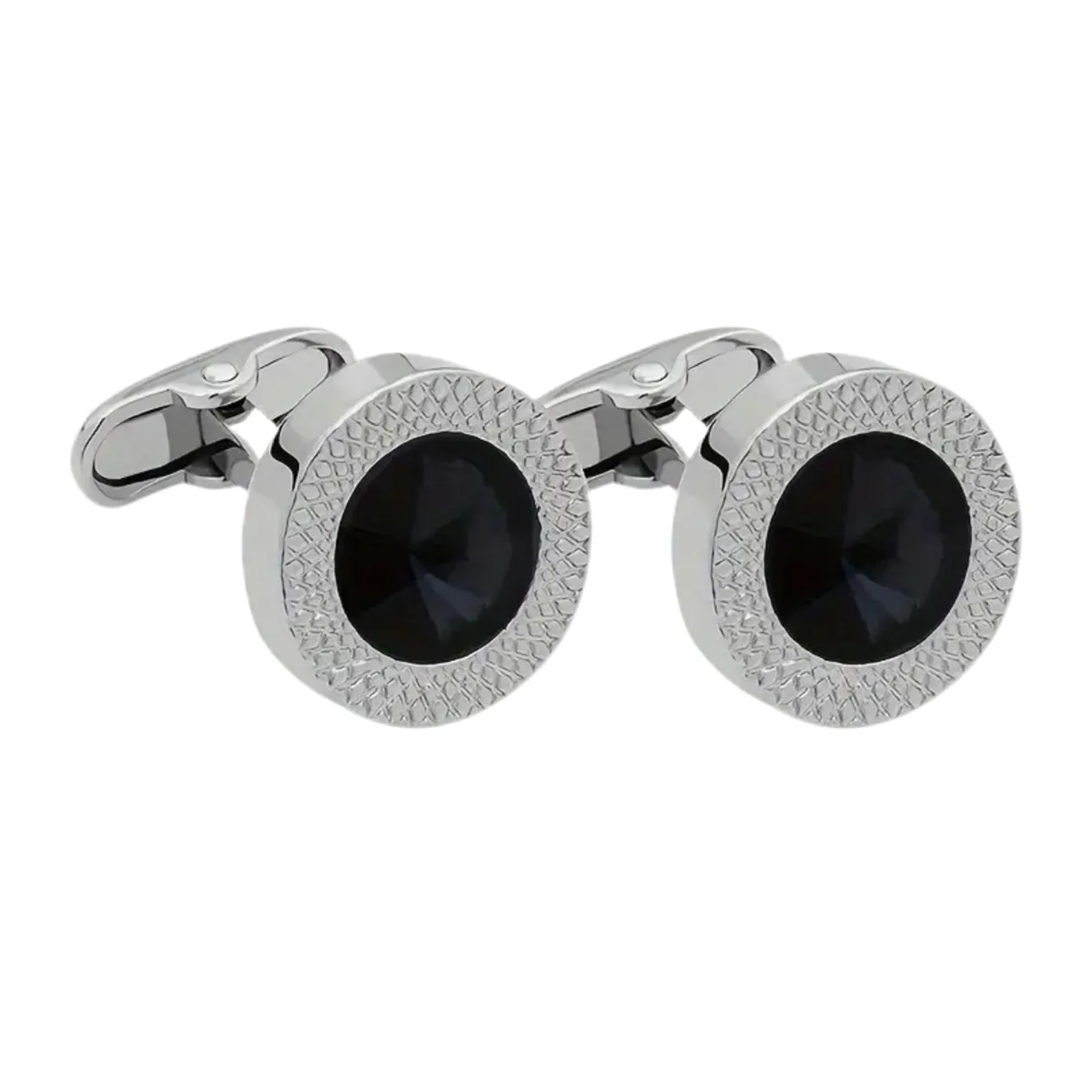 Black Rhinestone Cufflinks