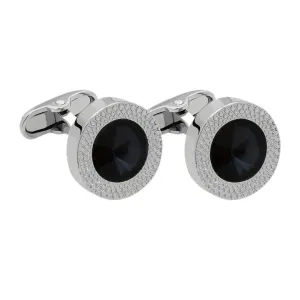 Black Rhinestone Cufflinks