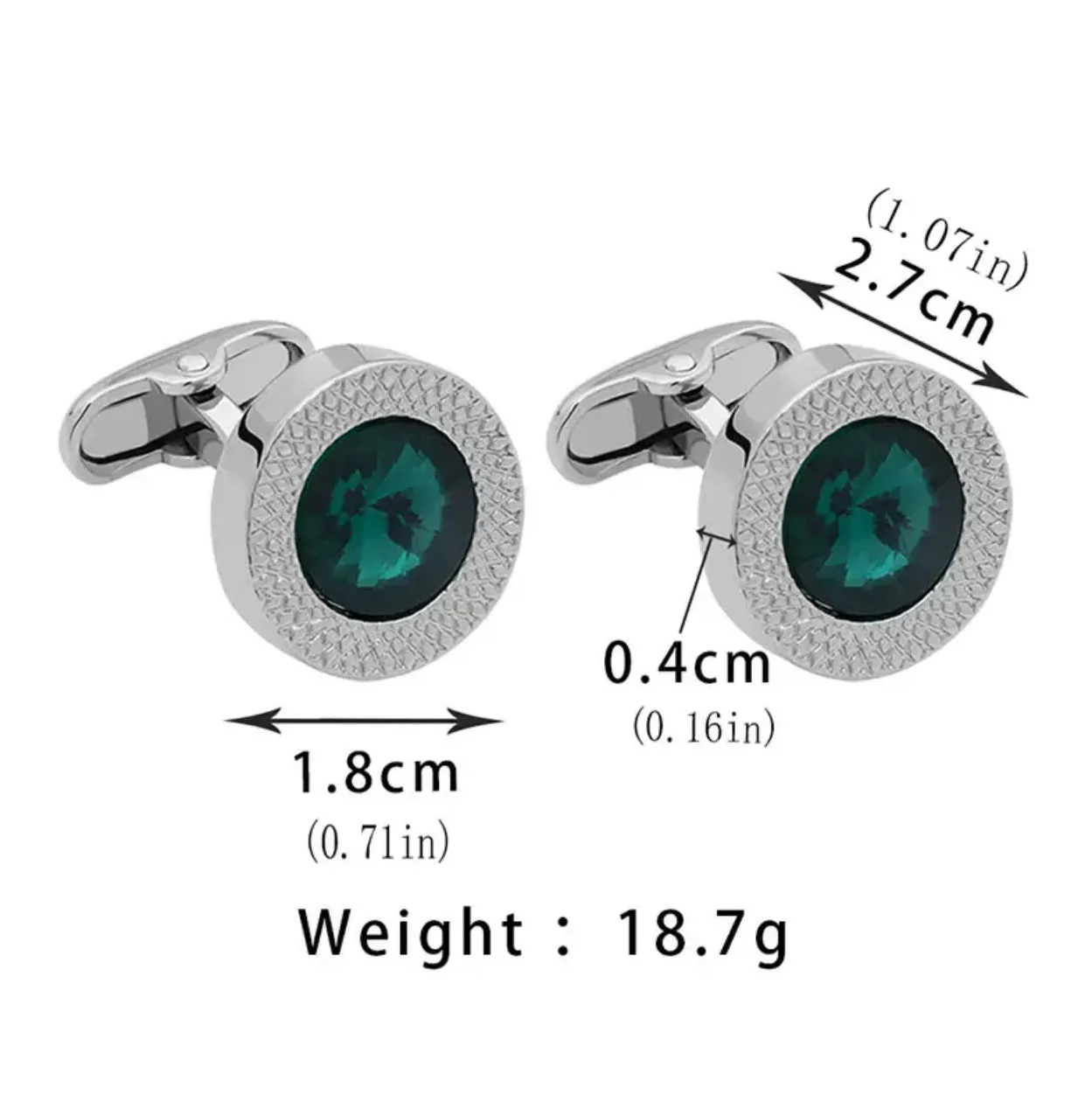 Black Rhinestone Cufflinks
