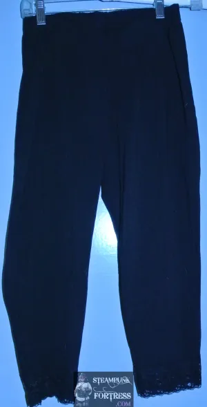 BLACK TORRID PANTS LEGGINGS STRETCH YOGA CROPPED LACE TRIM 0 LARGE XL EXTRA LARGE 1XL 2XL