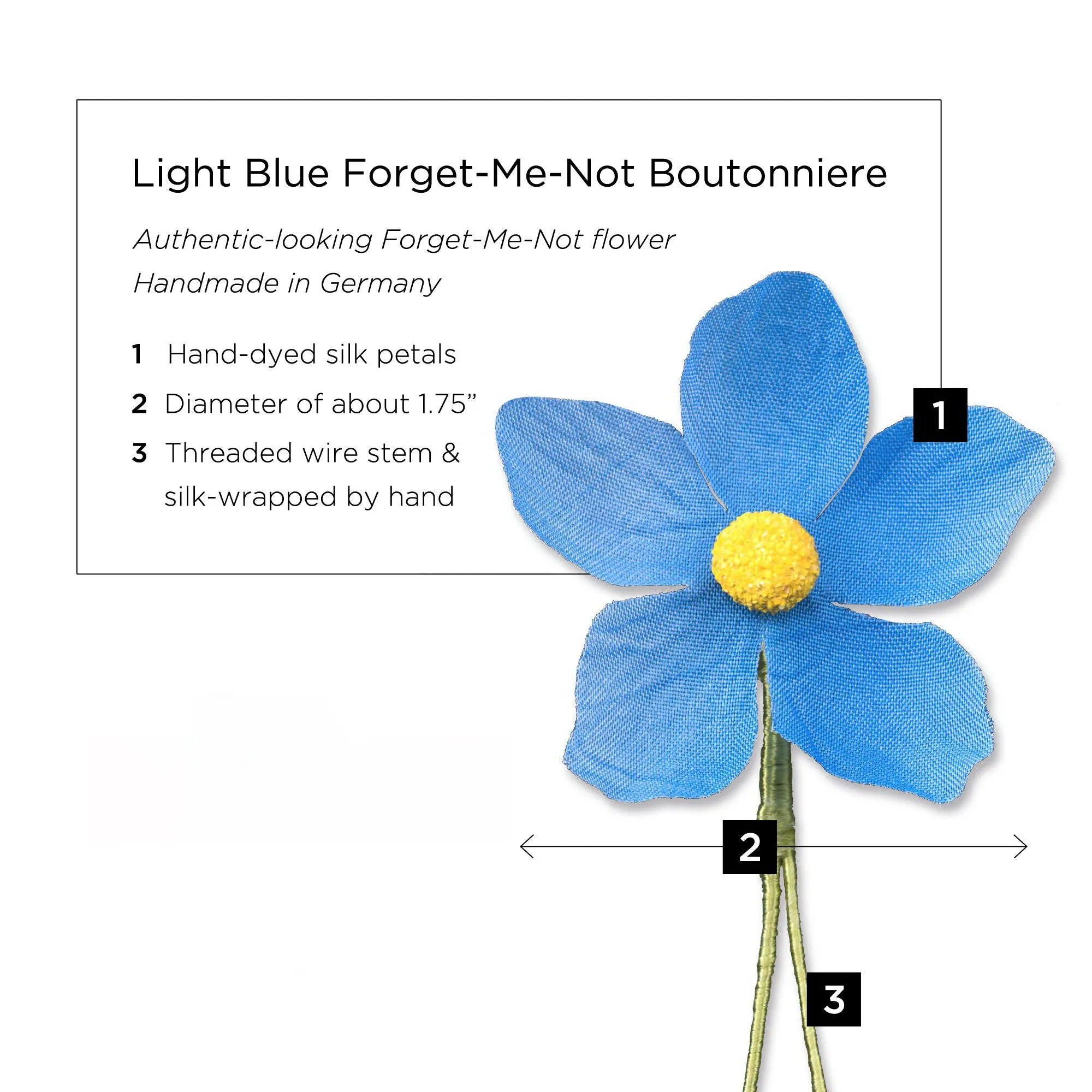 Blue Forget-Me-Not Boutonnière Flower