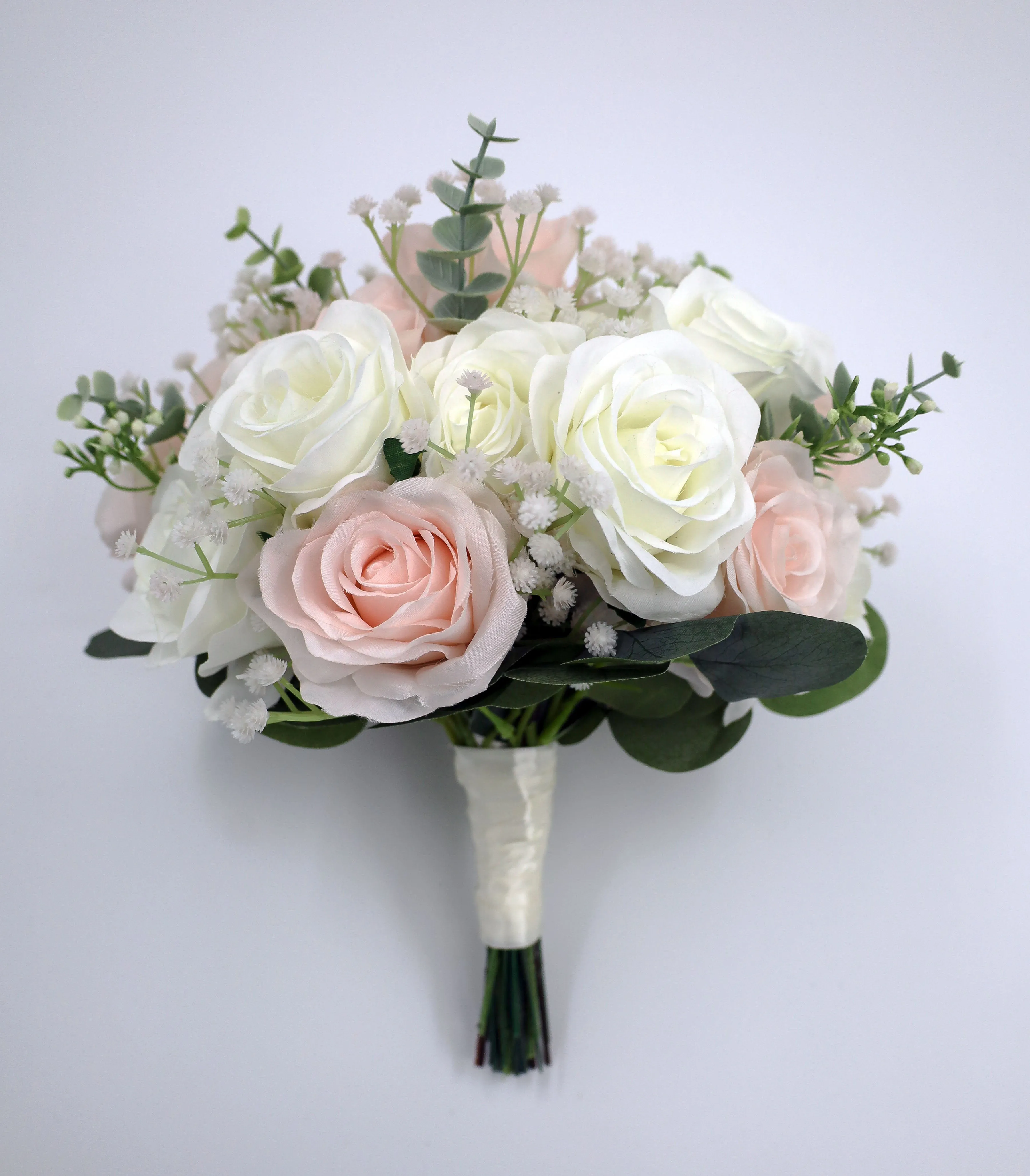 Blush ivory faux wedding bouquet bridal bouquet silk flowers pink boho wedding bouquets artificial wedding flowers