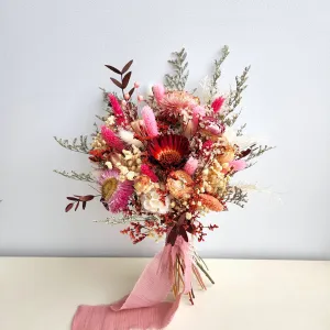 Boho Maroon Bouquet, Pink, Dried Flower Bouquet, Wedding Flower
