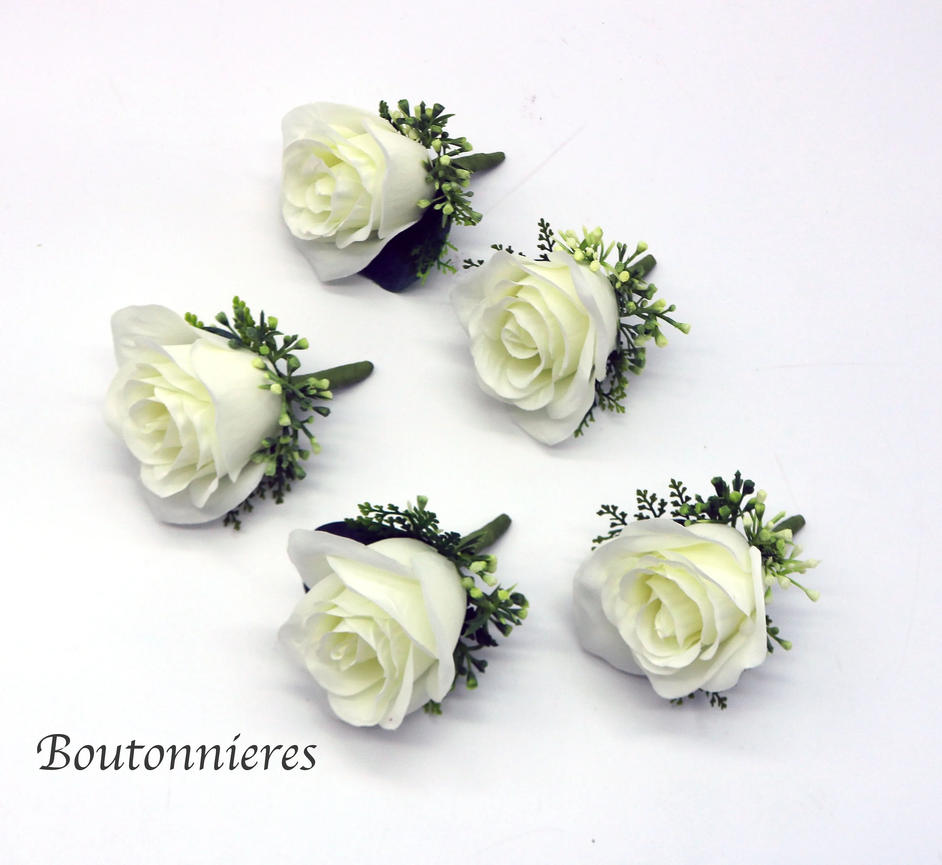 Boho Wedding Bouquet in Navy Dusty Blue and Ivory, Bridal and Bridesmaids bouquet