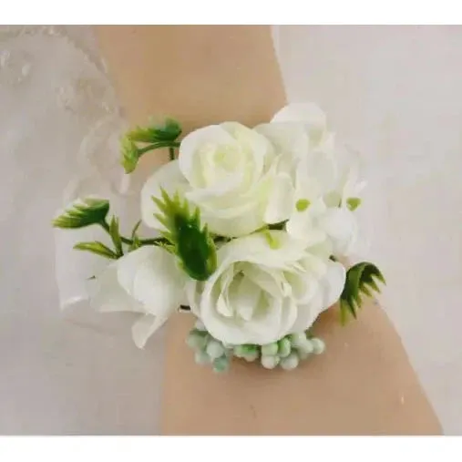 Boutonniere Bridal Wrist Corsage Wedding Silk Rose Calla Lily Flower