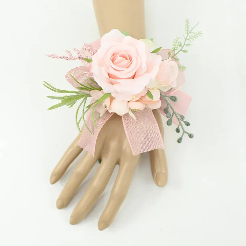 Boutonniere Bridal Wrist Corsage Wedding Silk Rose Calla Lily Flower