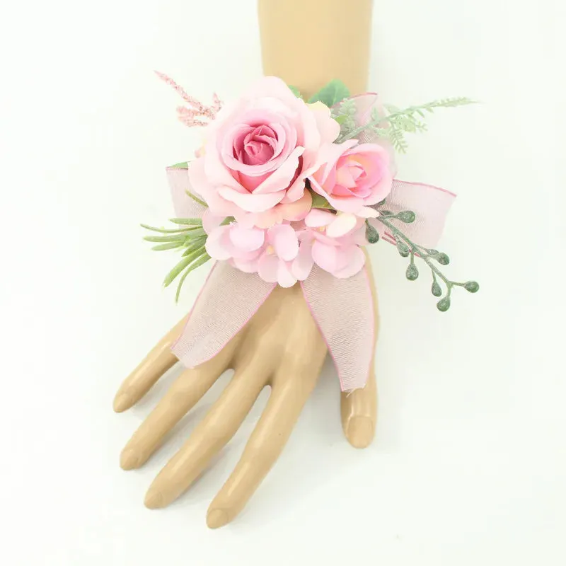 Boutonniere Bridal Wrist Corsage Wedding Silk Rose Calla Lily Flower