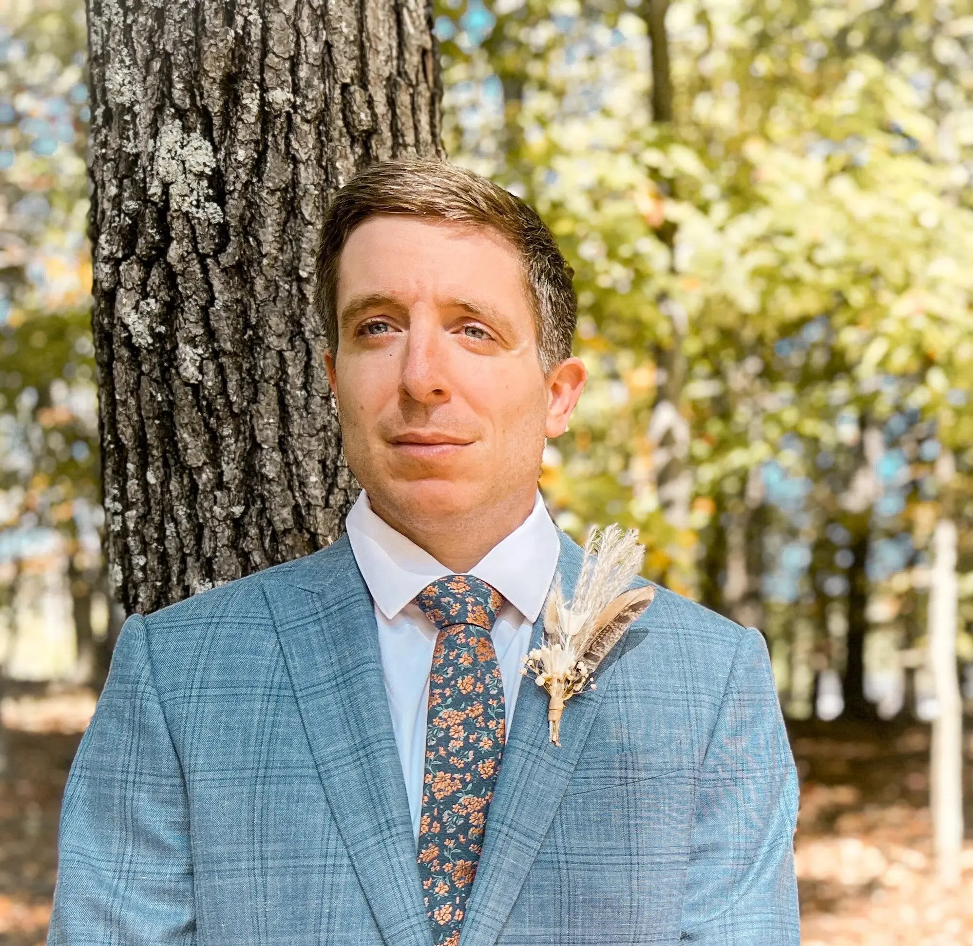 Boutonniere - Neutral Pheasant Feather - "The Henry"