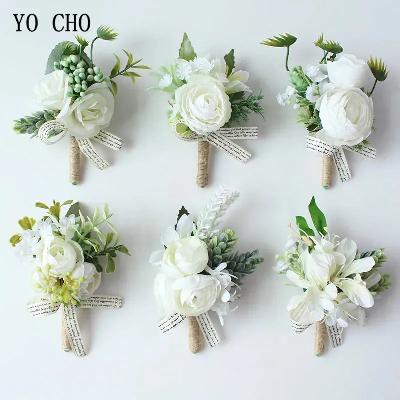 Boutonnieres Buttonhole Rose Brooch & Wedding Corsages