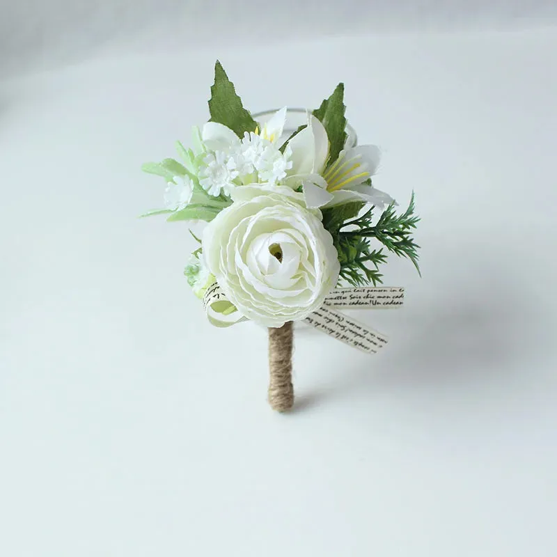 Boutonnieres Buttonhole Rose Brooch & Wedding Corsages