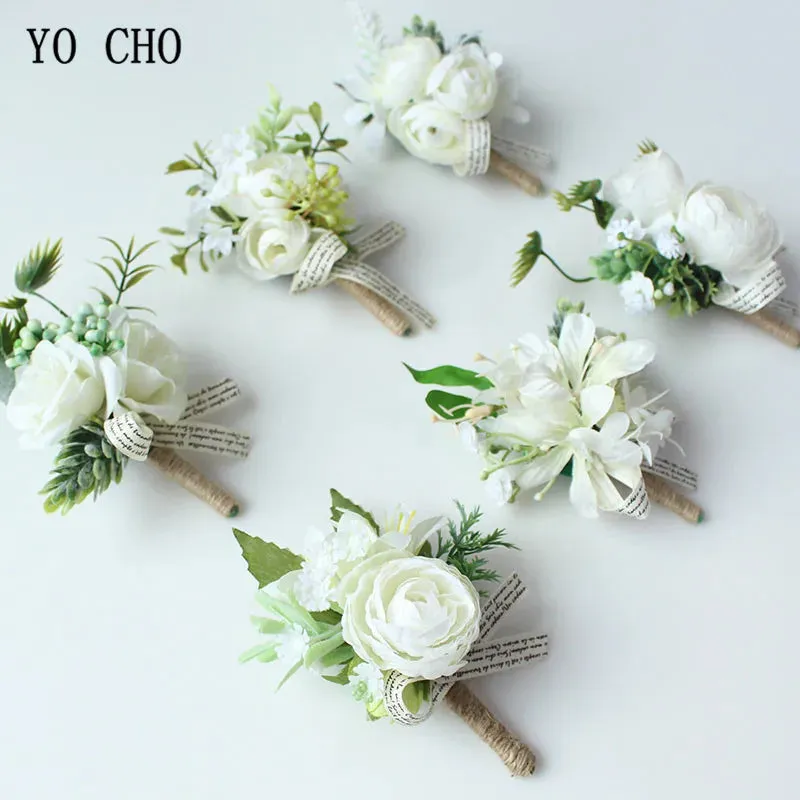Boutonnieres Buttonhole Rose Brooch & Wedding Corsages