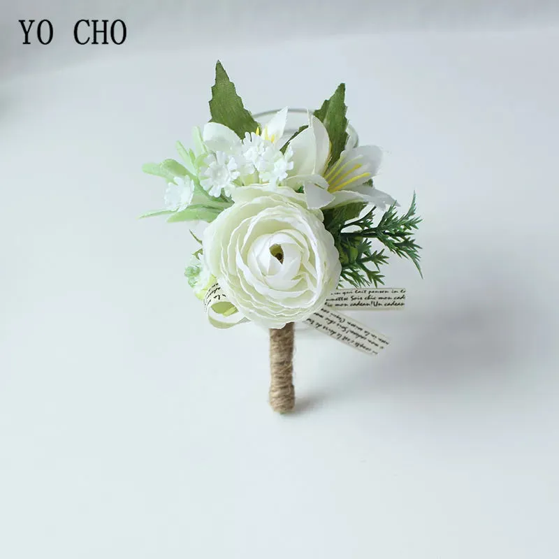 Boutonnieres Buttonhole Rose Brooch & Wedding Corsages
