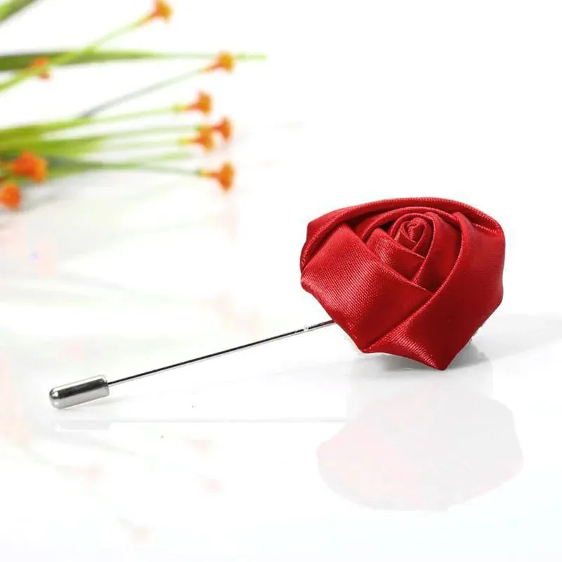 Boutonnieres Corsage Mensuit Men Buttonhole Unique Ribbon Brooch Pins Wedding Roses Accessories Flower for Lapel Excellent Groom Marriage