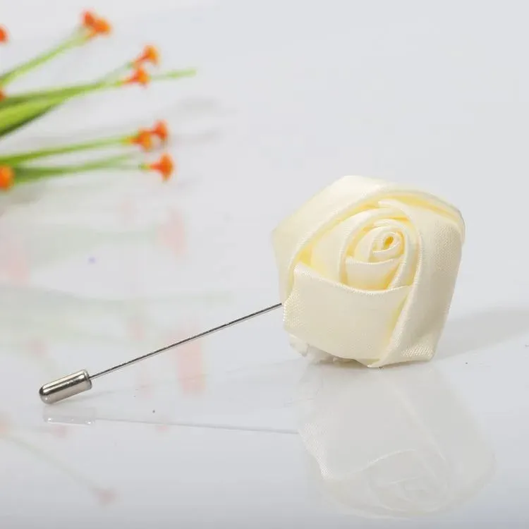 Boutonnieres Corsage Mensuit Men Buttonhole Unique Ribbon Brooch Pins Wedding Roses Accessories Flower for Lapel Excellent Groom Marriage