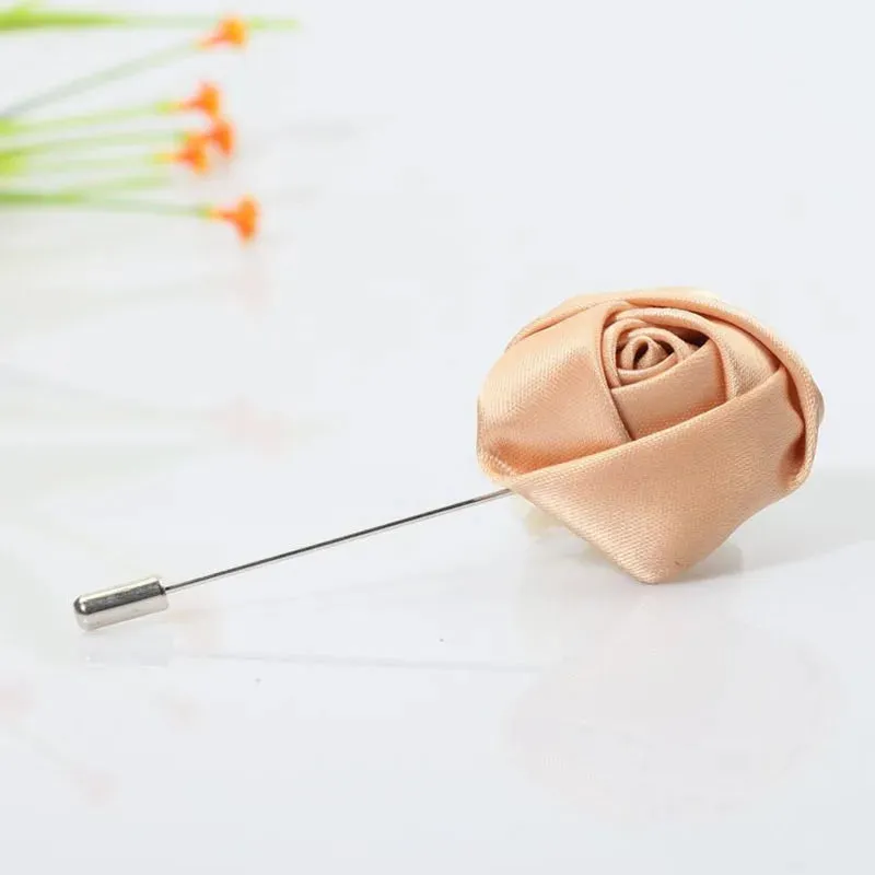 Boutonnieres Corsage Mensuit Men Buttonhole Unique Ribbon Brooch Pins Wedding Roses Accessories Flower for Lapel Excellent Groom Marriage