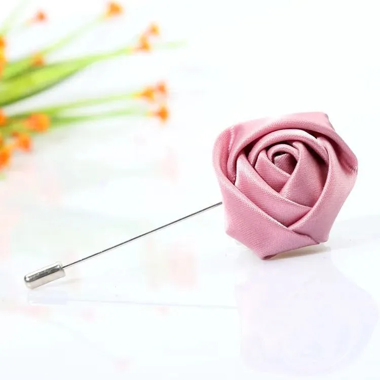 Boutonnieres Corsage Mensuit Men Buttonhole Unique Ribbon Brooch Pins Wedding Roses Accessories Flower for Lapel Excellent Groom Marriage