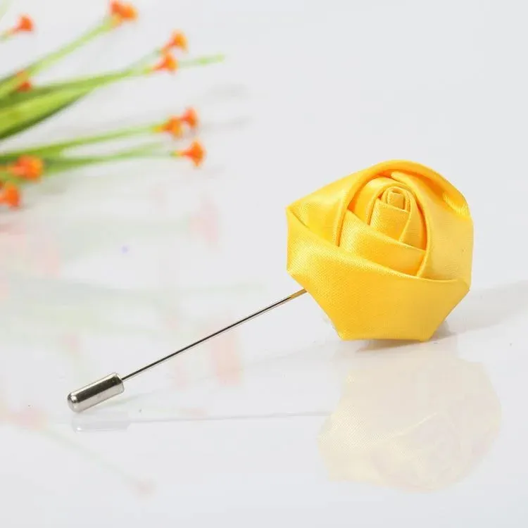 Boutonnieres Corsage Mensuit Men Buttonhole Unique Ribbon Brooch Pins Wedding Roses Accessories Flower for Lapel Excellent Groom Marriage