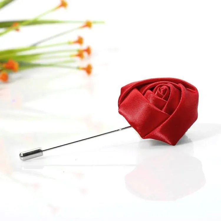 Boutonnieres Corsage Mensuit Men Buttonhole Unique Ribbon Brooch Pins Wedding Roses Accessories Flower for Lapel Excellent Groom Marriage