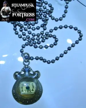 BRASS TIGERS EYE GEMSTONE SQUARE FACE DIAL AUTHENTIC GENUINE WATCH CLOCK GREEN SWAROVSKI CRYSTAL NECKLACE STARR WILDE STEAMPUNK FORTRESS