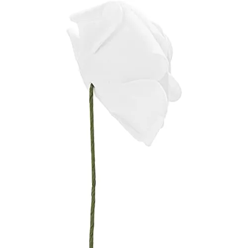 Bright Creations 3" Artificial Rose Flowers 60pcs Real Looking Fake Rose with Stem for DIY Wedding Bouquets and Bridal Shower, White