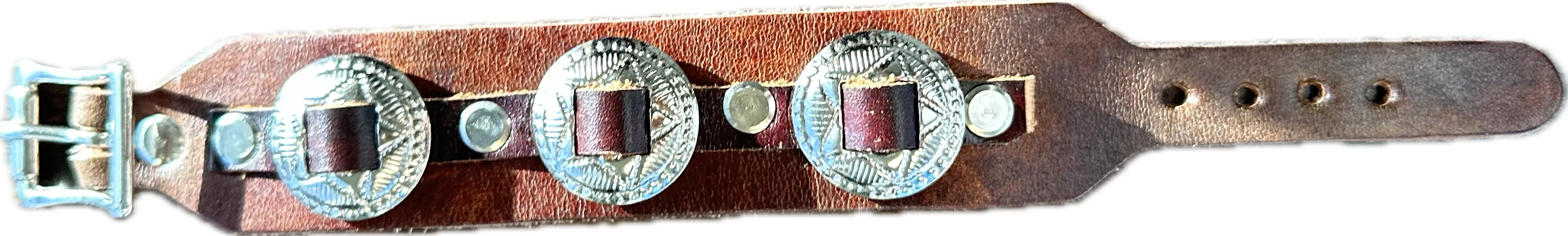 Brown Leather Concho Wristband
