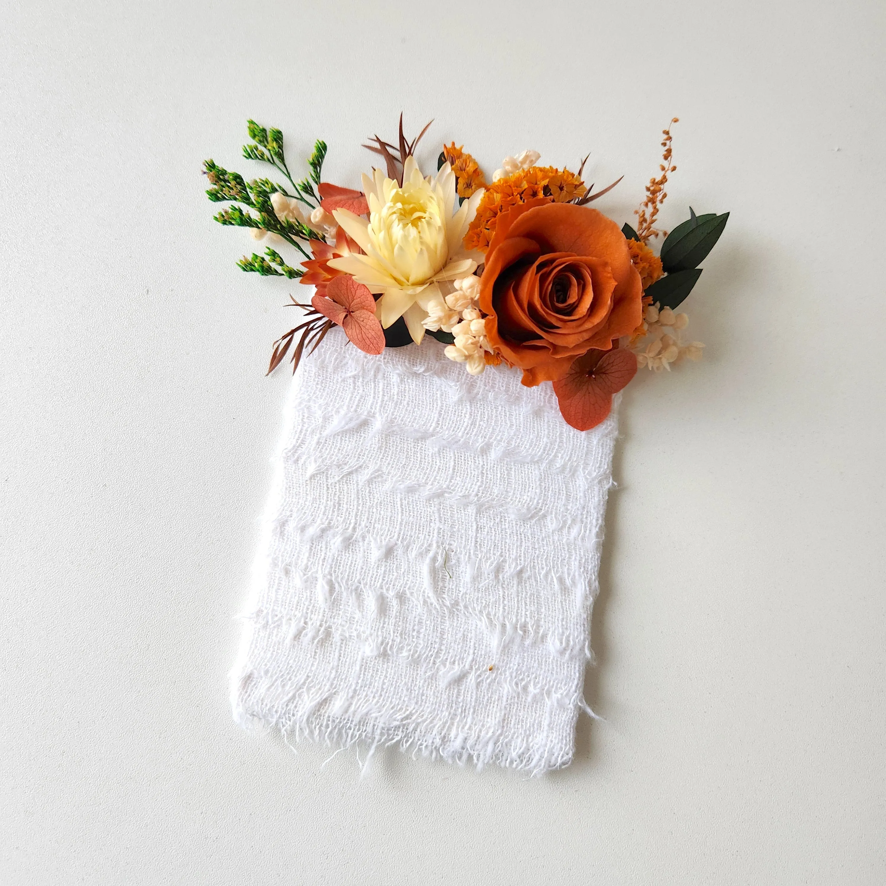 Brunt Orange Pocket Boutonnieres, Rustic Wedding Flower, Groom's Buttonhole
