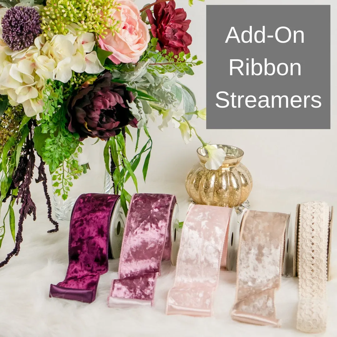 Burgundy and White Cascading Boho Bouquet