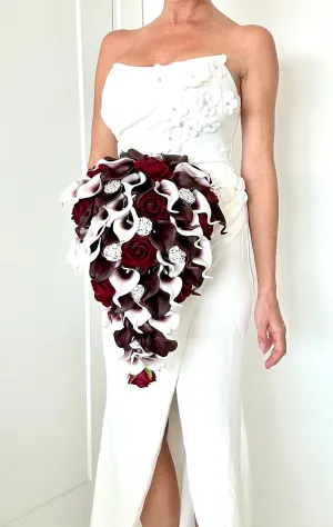 Burgundy and White Wedding Flower Package