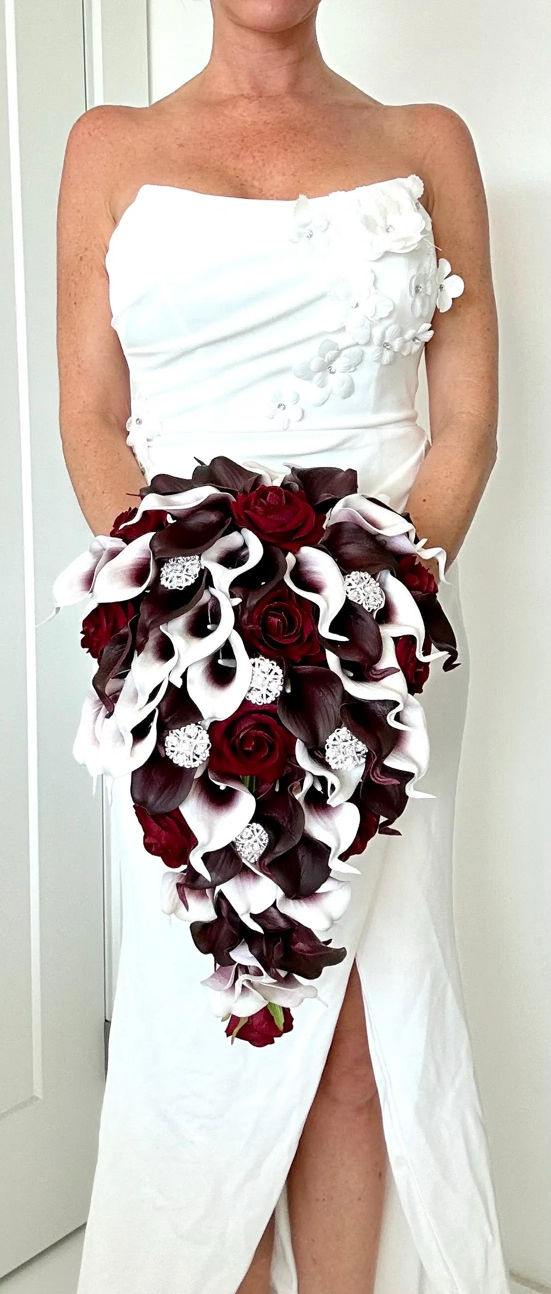 Burgundy and White Wedding Flower Package