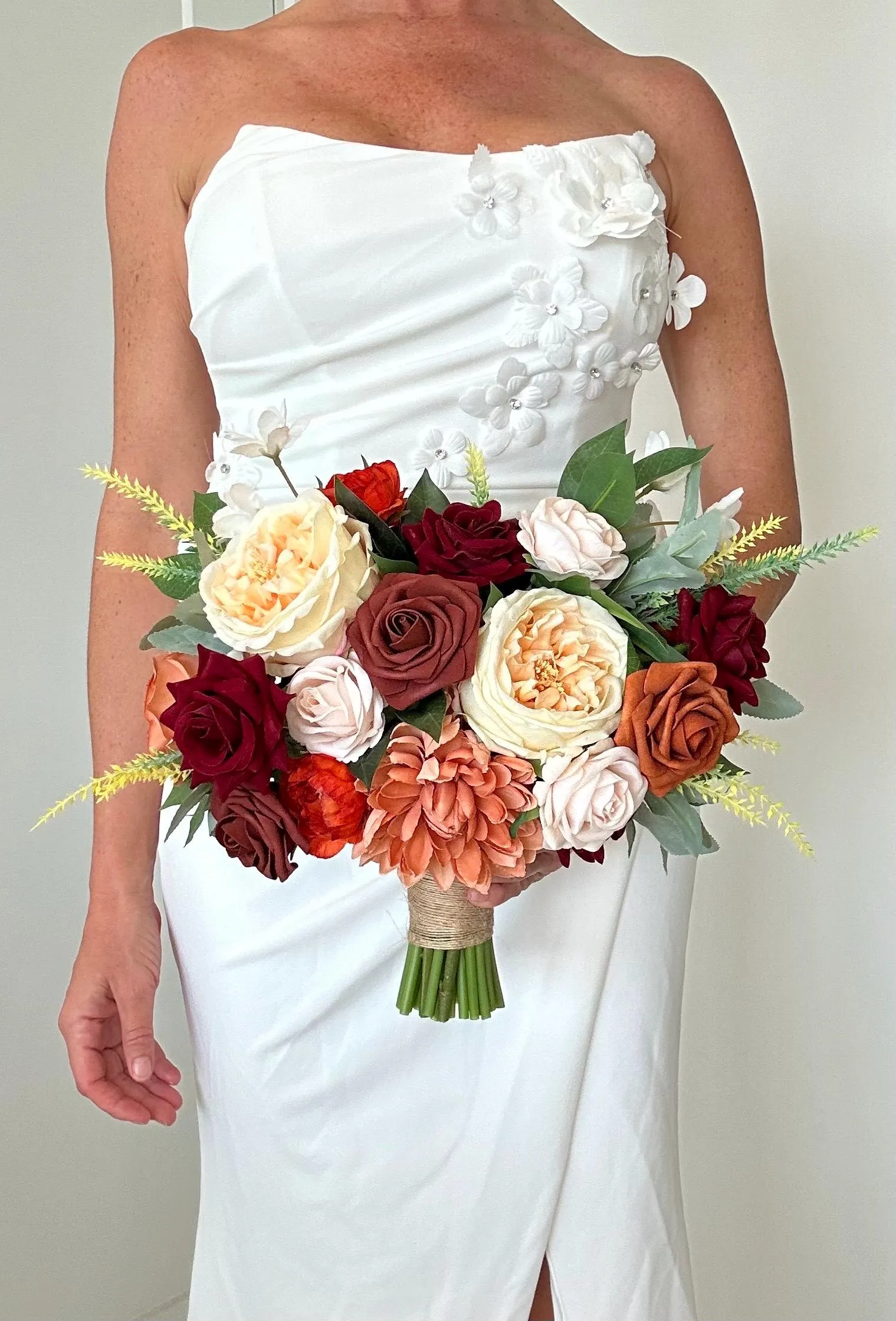 Burnt Orange, Terracotta, Burgundy Bouquet