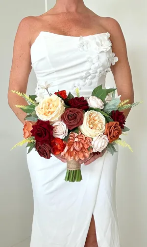 Burnt Orange, Terracotta, Burgundy Bouquet